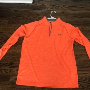 Orange under armour pull over